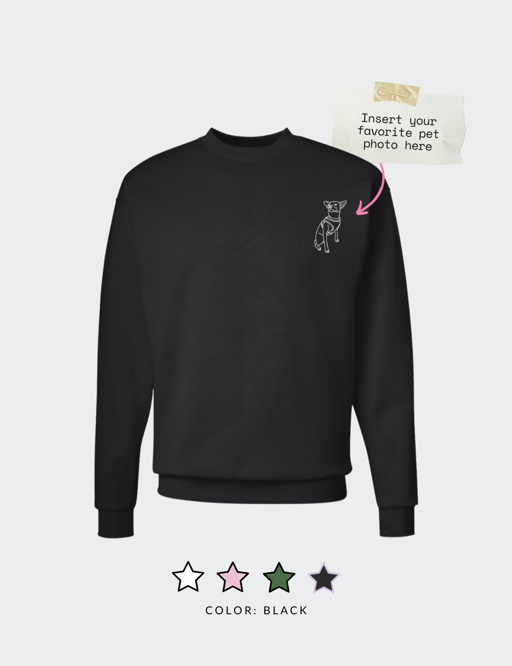 Embroidered Outline Pet Body Sweatshirt