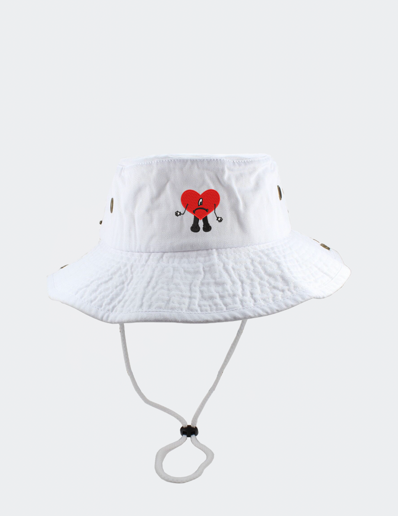 Red Heart Un Verano Sin Ti Embroidered Bucket Hat